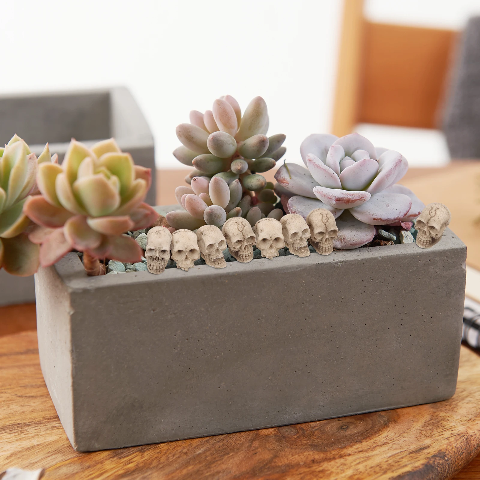 

20pcs Skull Decor Mini Resin Gothic Halloween Skeletons Balcony Flowerpot Scary Props Desk nament Practical Creepy Atmosphere