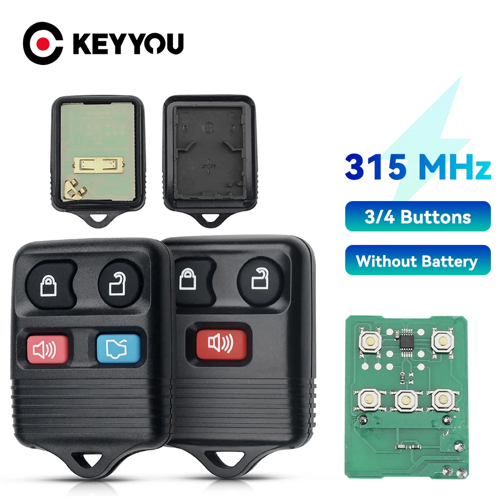 KEYYOU For Ford Escape Explorer 2002 Mazda Car Key 315Mhz 2/3 Buttons Keyless Entry Remote Control Car Key Clicker Transmitter