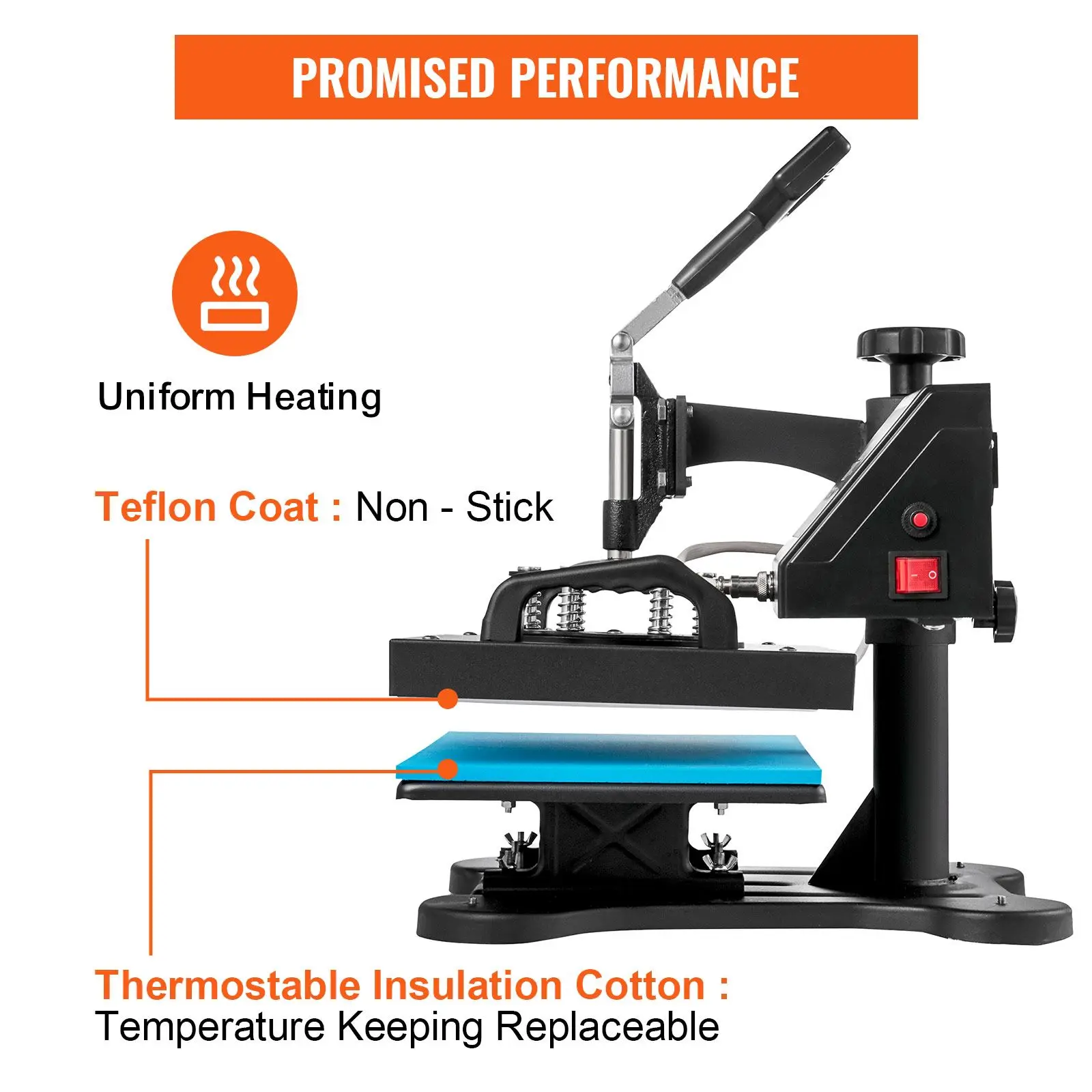Heat Press 30x23cm Heat Press Machine 12x15in Clamshell Sublimation Transfer Printer Digital Precise Temperature Control