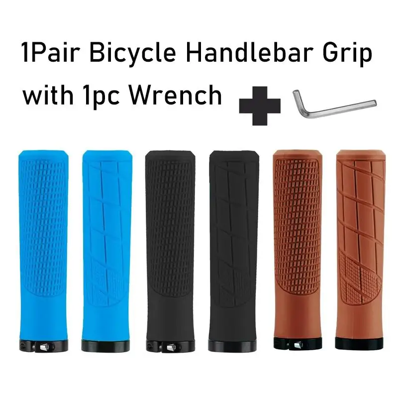 Mountain Bike Handle Grips Anti-Slip Lockable Waterproof Soft for Off-Road Cross Country Cycling Gear