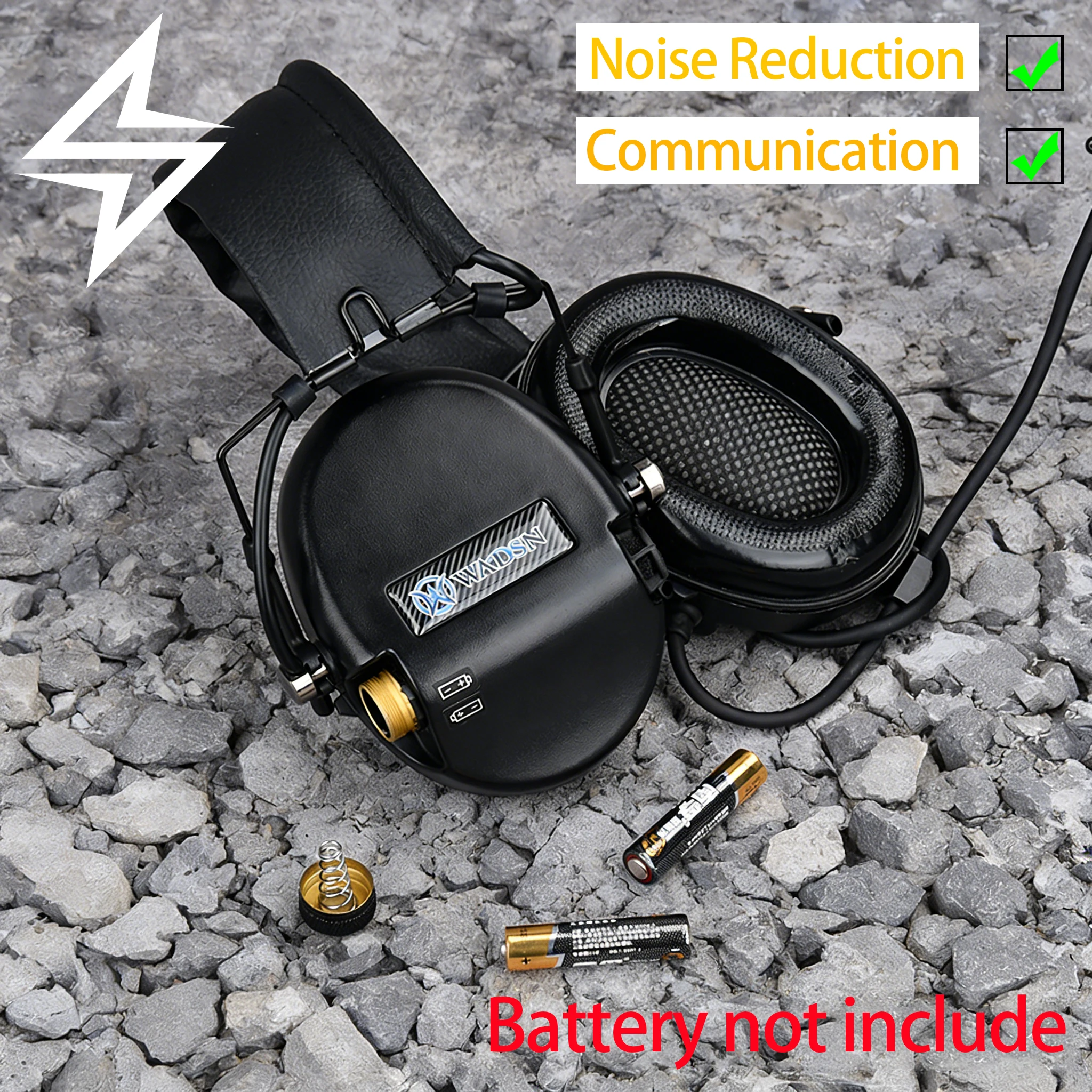 

Тактические коммуникационные наушники WADSN с функцией шумоподавления, микрофоном и защитой слуха