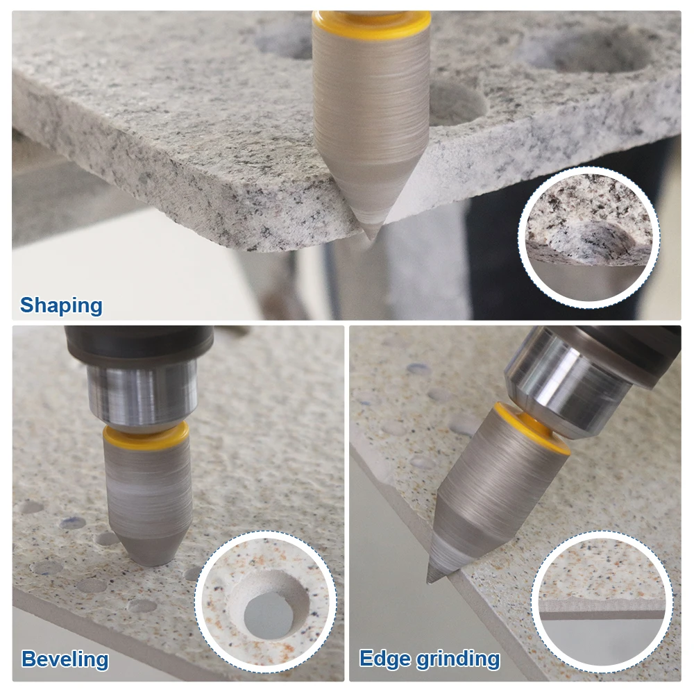 HIGHDRIL 1pc Dia 20/25/35mm Diamond Chamfering Milling Bits with Hex Shank Grinding For Porcelain Tile Ceramic Marble Granite