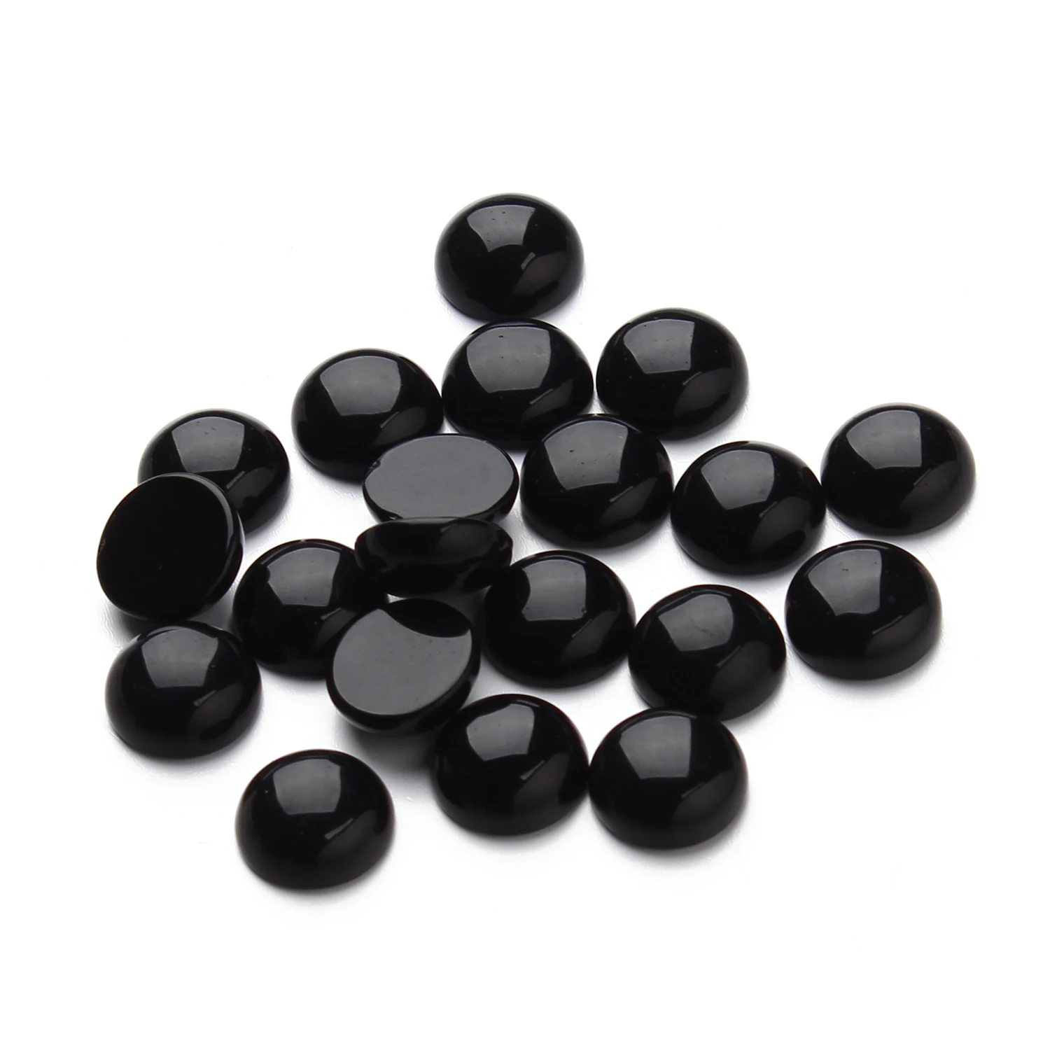 Obsidian Naturstein Perlen Cabochon für Schmuckherstellung schwarz rund lose Distanzperlen DIY Armband Halskette Zubehör