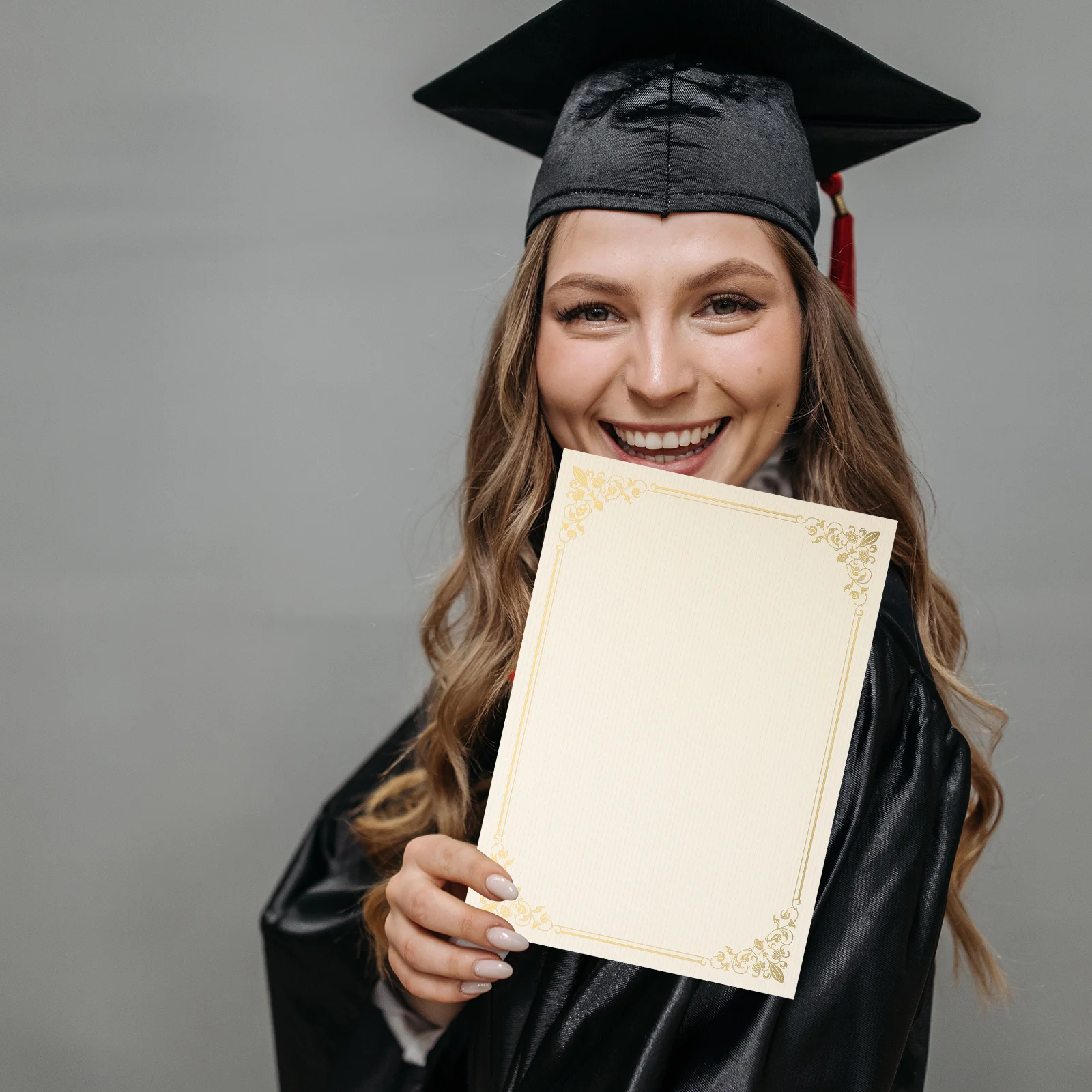 

10 Sheets Certificate Paper Elegant Border Design Printable Writable Blank Diploma Paper for Awards Diplomas and Certificates
