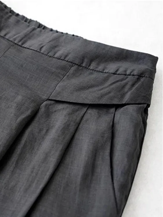 Slimming Effectiven Summer Thin Wide Leg Pants Women's Casual Straight Leg Trousers Harajuku Sle High Waist Nine Points