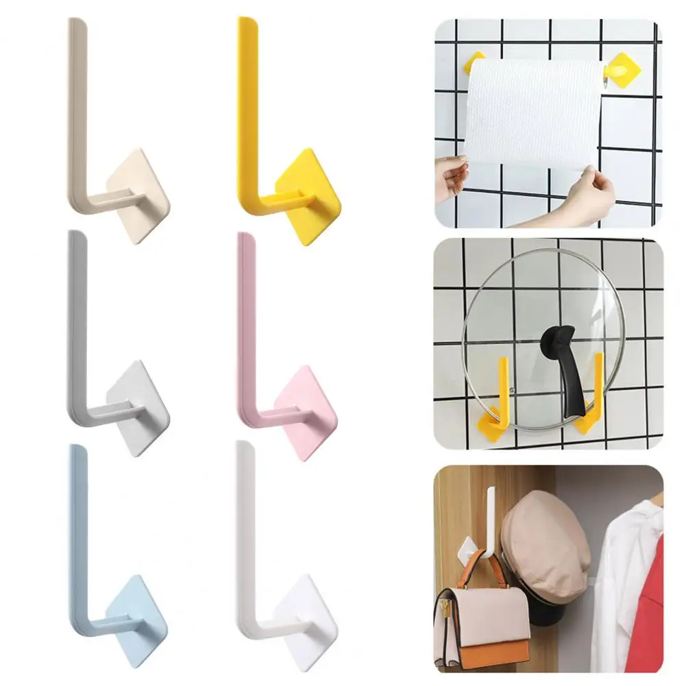 Towel Rack Hook 3pcs Wall Hooks Set Strong Load-bearing Waterproof L-shaped Hangers Traceless Bathroom Kitchen Storage for Bags