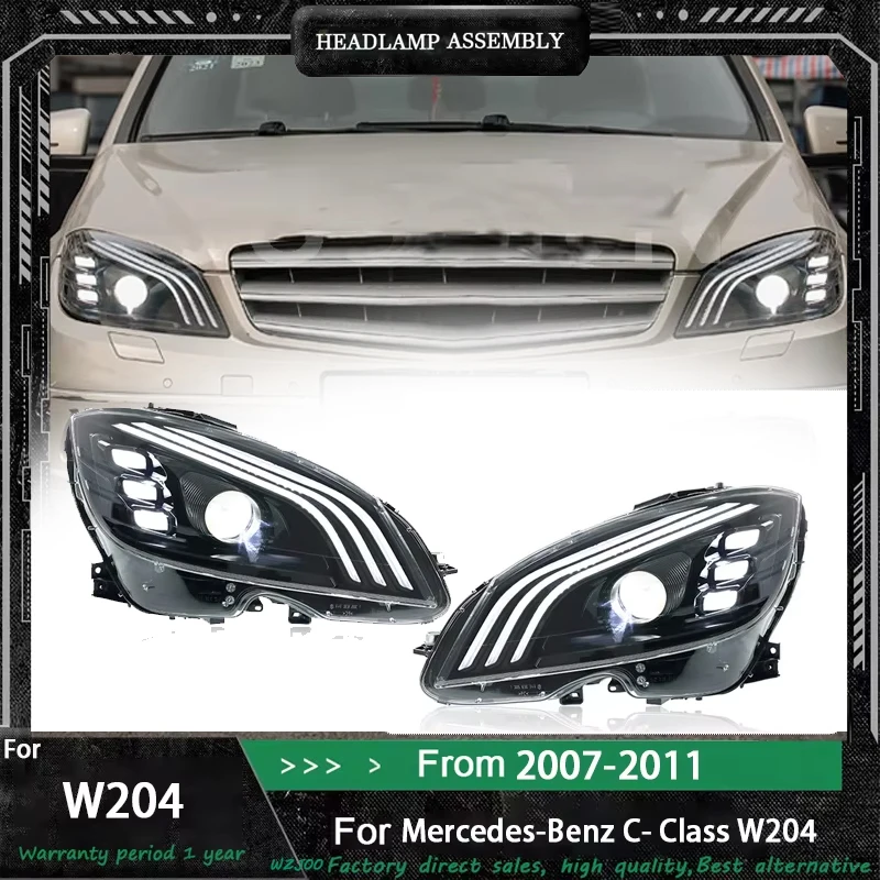 

Led Parts for W204 Headlights for Mercedes C-Class W204 2007-2011 Headlight Halogen Xenon Upgrade To Maybach Style