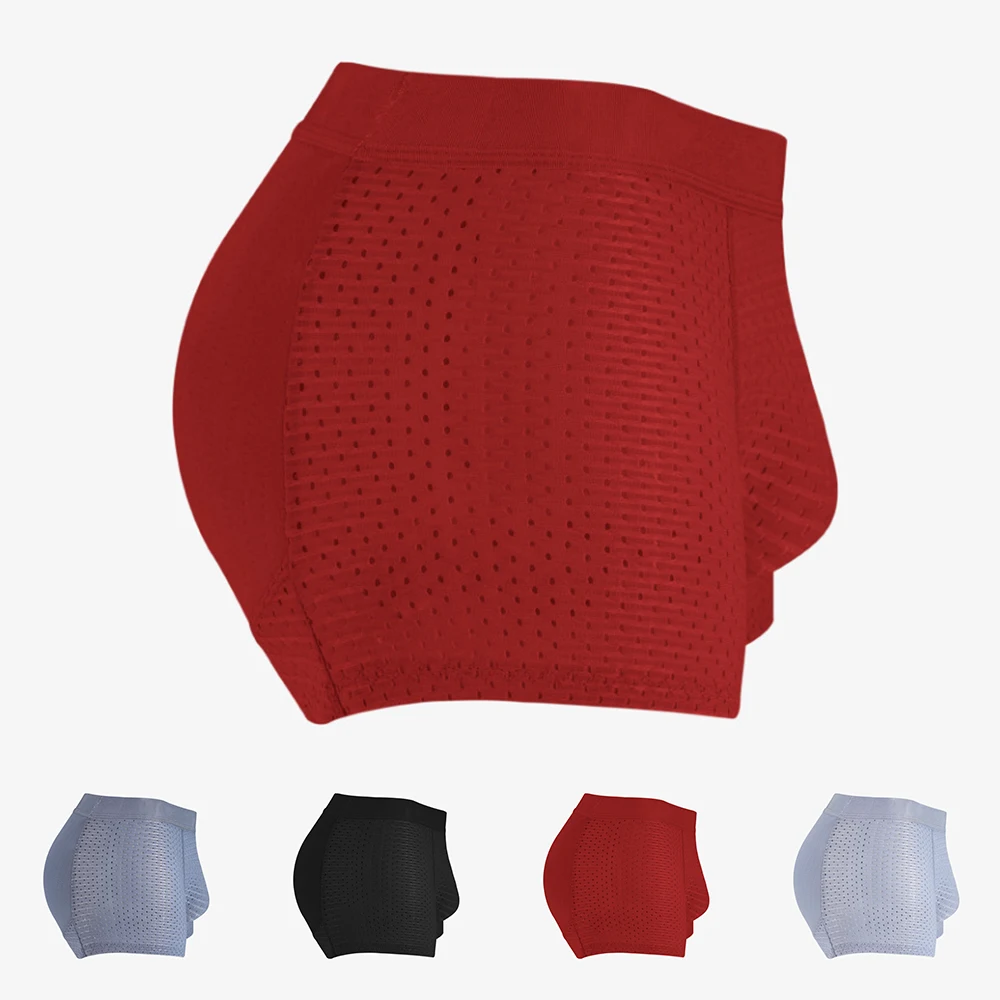 Boxer Briefs Men Underwear Casual Comfortable Enhancer Hip Knicker Breathable Butt Lifter Padded Panty Shorts Solid