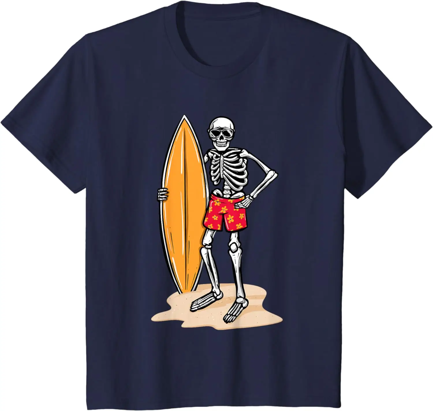 Skeleton Surfer Ocean Surfboard Surfing Board Lover Surfboarding T-Shirt for Men Women Holiday Graphic T Shirts