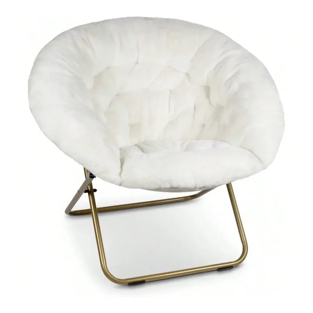 

For Adults, Teens Kids, Faux Fur Circle Chair For Bedroom, Dorm Gaming, Foldable Comfy Accent Seat For Small Spaces, Folding Ro