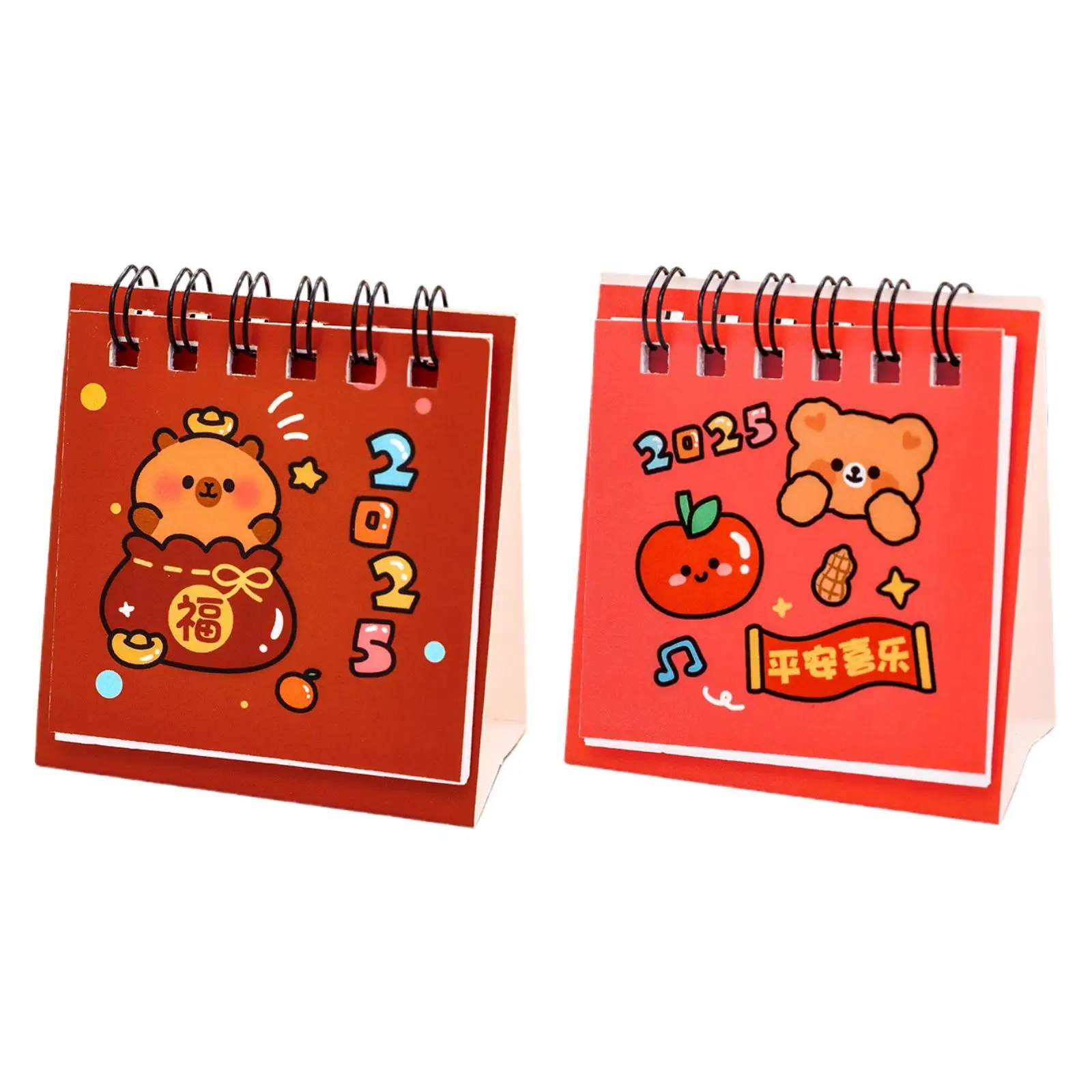 2025 ปฏิทินตั้งโต๊ะยืน ปฏิทินตั้งโต๊ะขนาดเล็ก ของขวัญ Double COIL Binding ทุกวัน