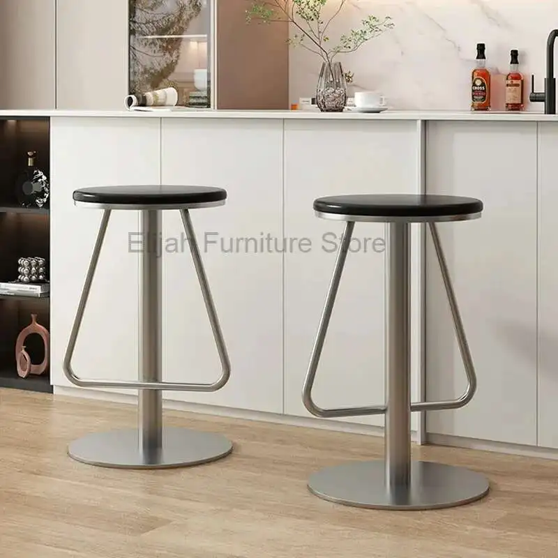 

Solid Wood Home Bar Chair Design Adjustable Chair Simple Island Table Chair Iron Bar Stool Furniture