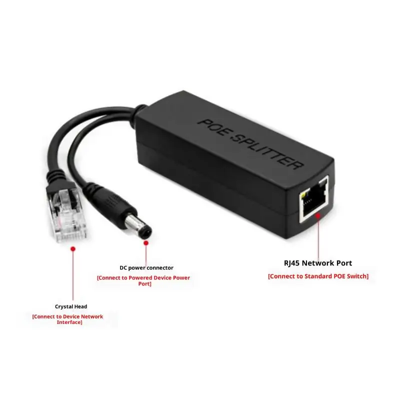 1 قطعة 48 فولت إلى 12 فولت IEEE 802.3af الناتج الطاقة عبر إيثرنت الفاصل محول نظام الأمن POE الفاصل لتقوم بها بنفسك الملحقات