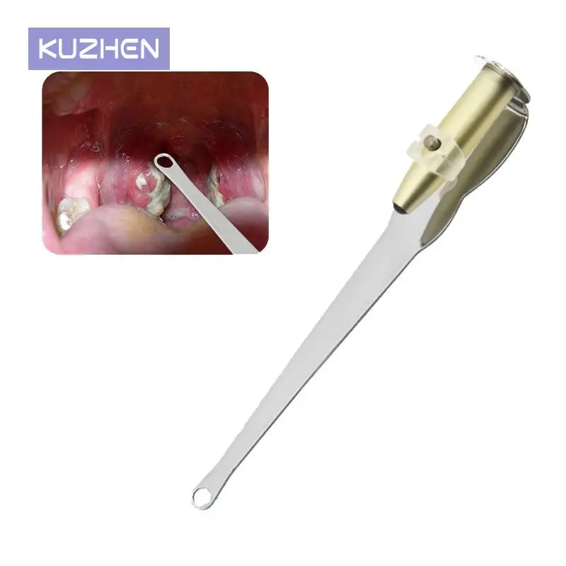 1Pcs Ear Wax Tonsil Stone Remover Tool LED Light Stainless Steel Remover Mouth Cleaning Care Tools Tonsil Stone Remover