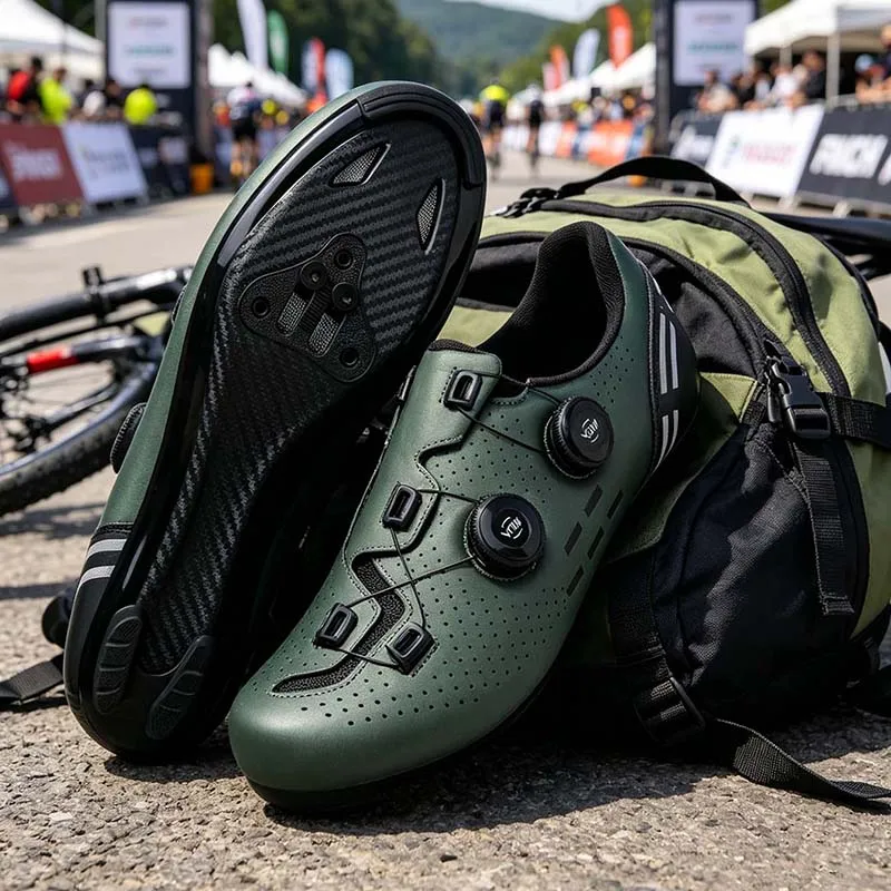 Afbeelding 7: Fietsschoenen Heren Mountainbike- en Racefietsschoenen Lichtgewicht en Ademend Geschikt voor Snelrijden Off-road SPD-MTB