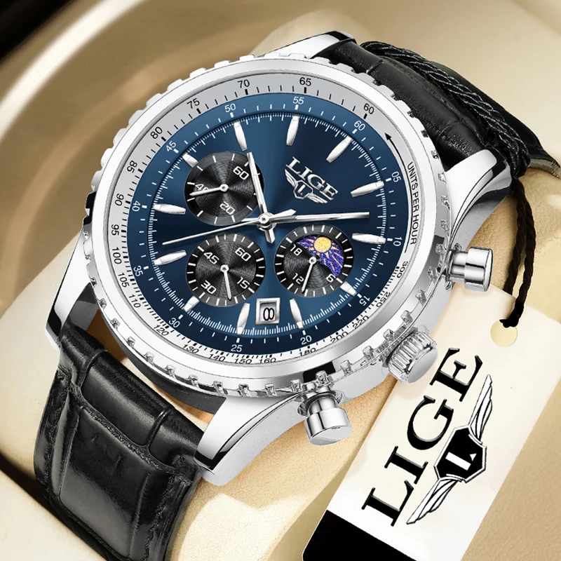 Relogio Masculino LUIK Nieuw herenhorloge met volledig stalen waterdicht lichtgevend quartz horloge voor heren Mode militaire datum chronograaf