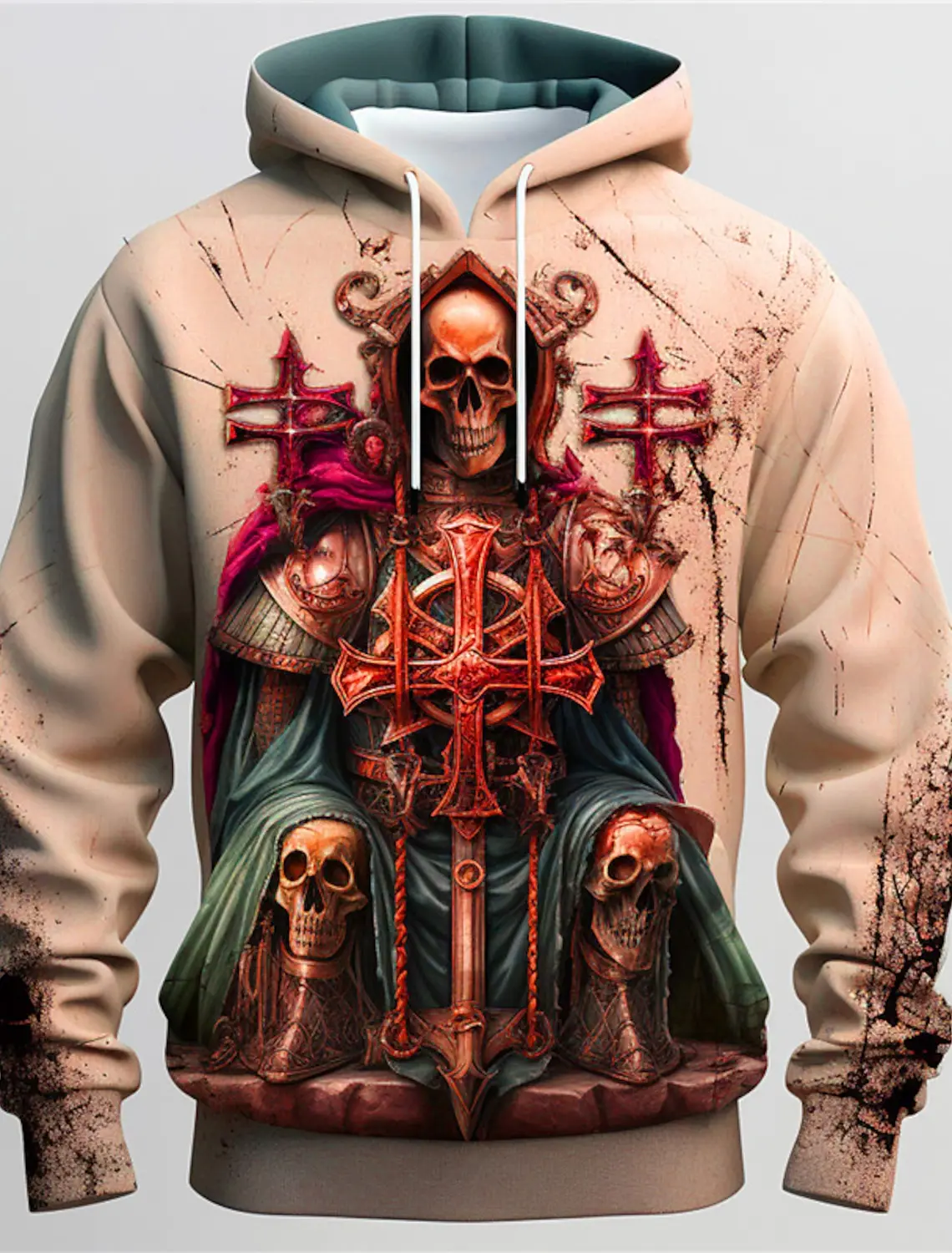 

Graphic Cross Men's Fashion 3D Print Hoodie Vacation Hoodies Hooded Print Front Pocket Spring & Fall Designer Hoodie Sweatshirt