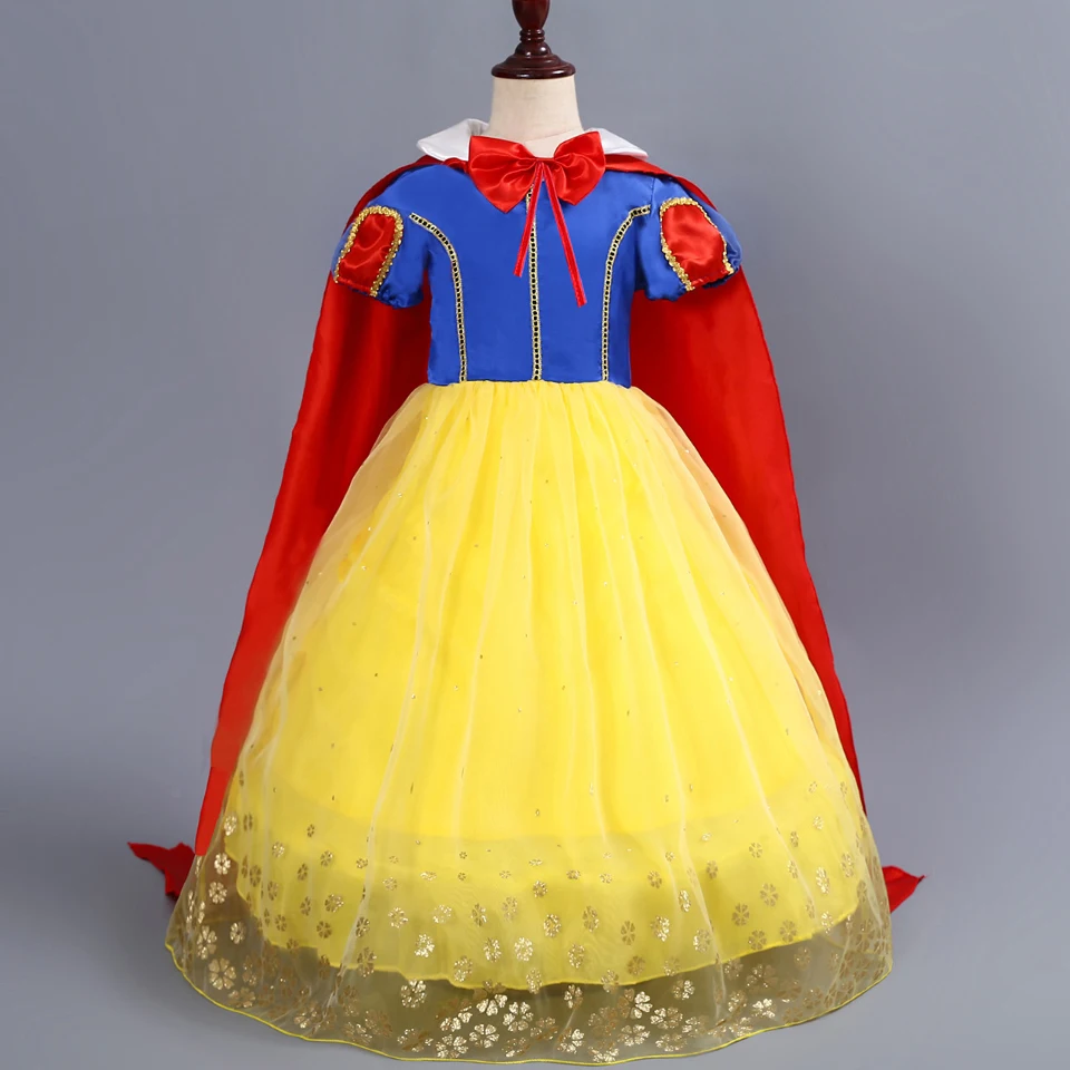 open lace back dress Princess Dress-Up Costume Set for Girls lncludes Cape, Crown, Wand, Ne   deaotoys