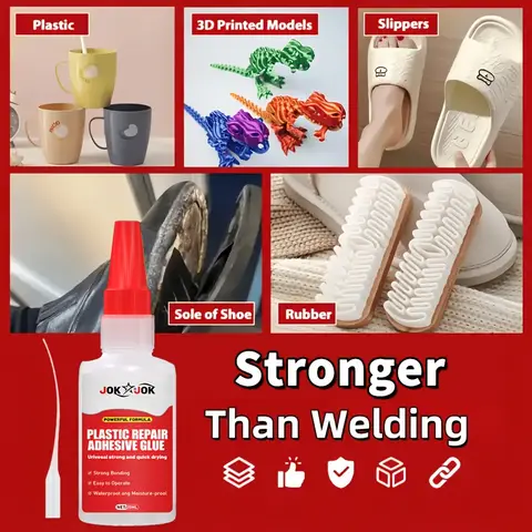 Strong Fast-Drying Plastic Glue Jokjok, Multi-Purpose Adhesive for Home Repair, Car Maintenance, 3D Printing Models & More