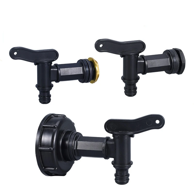 S60x6 Thread Plastic IBC Tank Tap to 1/2 Home Connector Barrel Joint Exhaust Faucet Switch IBC Fitting Garden Hose Connection