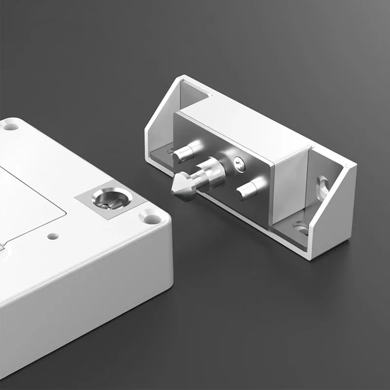 White ABS Non-Punching Invisible Lock - Keyless and Hassle-Free with Smart Electronic Features Rfid Lock Wifi Drawer Lock