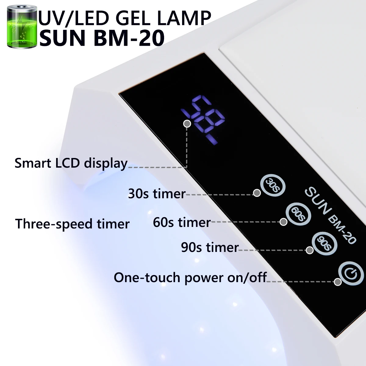 مصباح أظافر LED بالأشعة فوق البنفسجية احترافي 42 مصباح LED مجفف أظافر مع 3 إعدادات للمؤقت مصباح مانيكير قابل لإعادة الشحن لعلاج جميع جل الأظافر