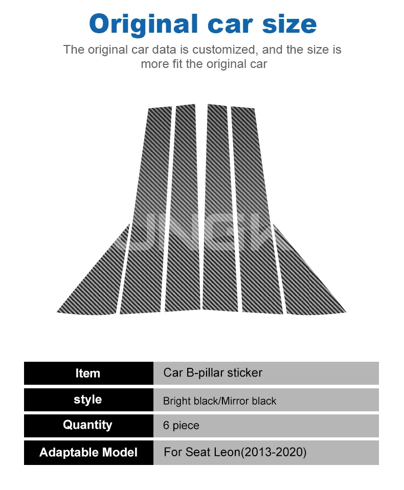 Für Seat Leon MK3 2013 2014 2015 2016 2017 2018 2019 2020 Autofenster Türsäule B C Säule Post Trim glänzend schwarz PC Aufkleber – Detail 14