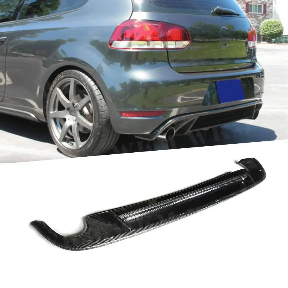 

Carbon Fiber FRP Rear Lip Diffuser Spoiler For Volkswagen VW Golf 6 VI MK6 GTI 2010-2013 Back Bumper Lip Guard Car Styling