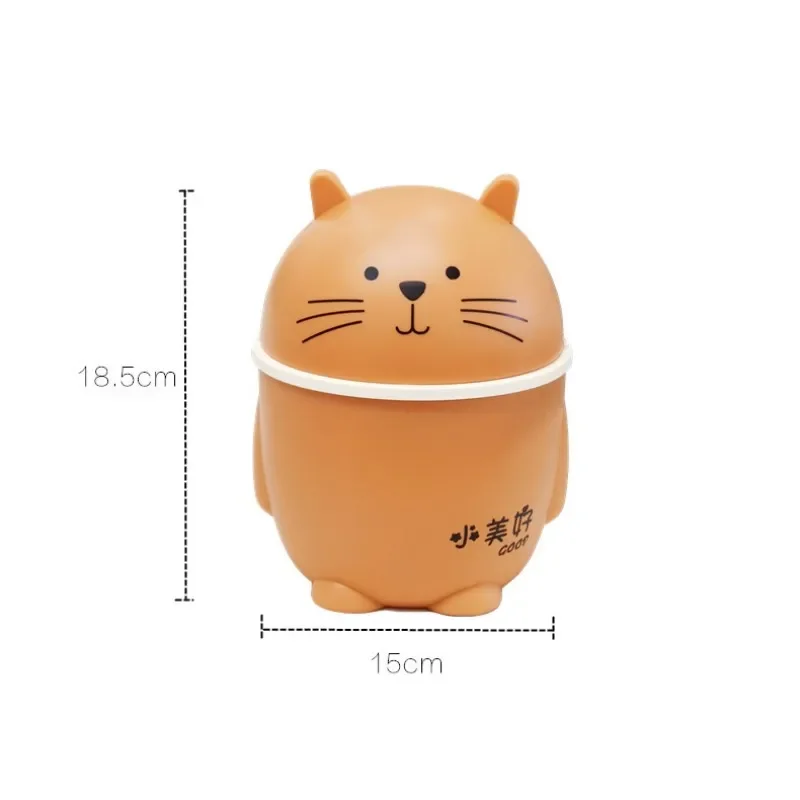 Cartoon Cat Table Plastic Trash Can Desktop Waste Box Bin Garbage Basket Home Office Supplies Dustbins Sundries Barrel Box