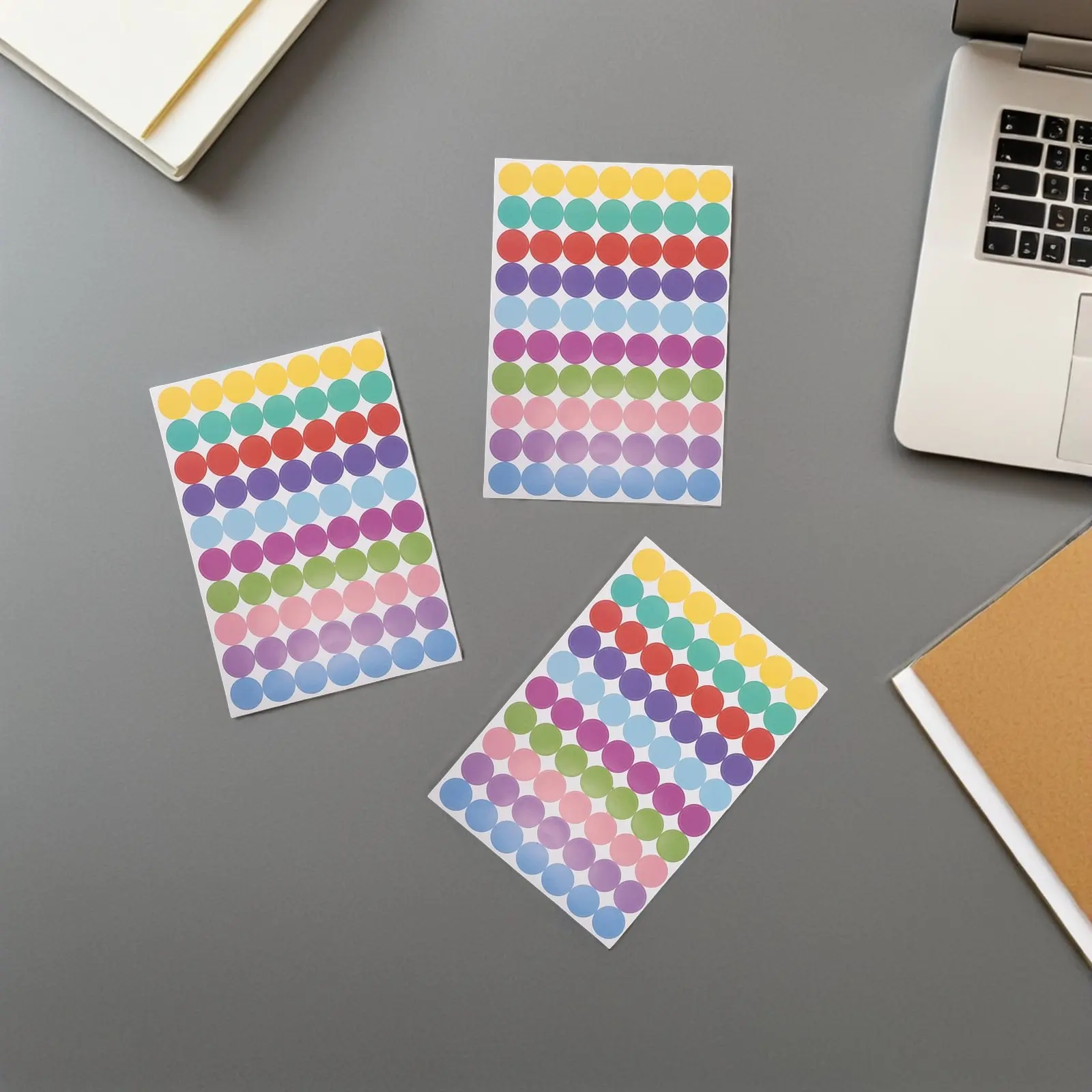 

20 листов разноцветных круглых наклеек с точками, 10 ярких оттенков, самоклеящиеся круглые этикетки для планирования, хранения и организации (DIY)