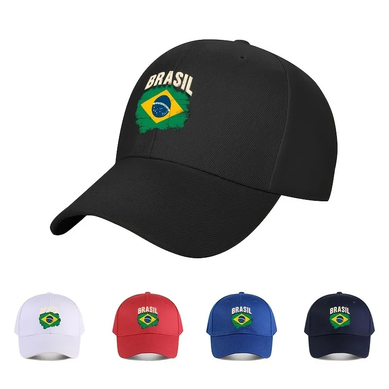 

Brasil Flag Baseball Cap Adjustable Sun Protection Outdoor Sport Travel Casual Baseball Cap
