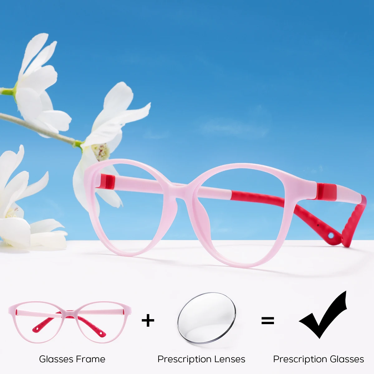 

TR90 детские легкие эллиптические круглые оправы, очки по рецепту, модные гибкие оптические очки с защитой от синего света для девочек