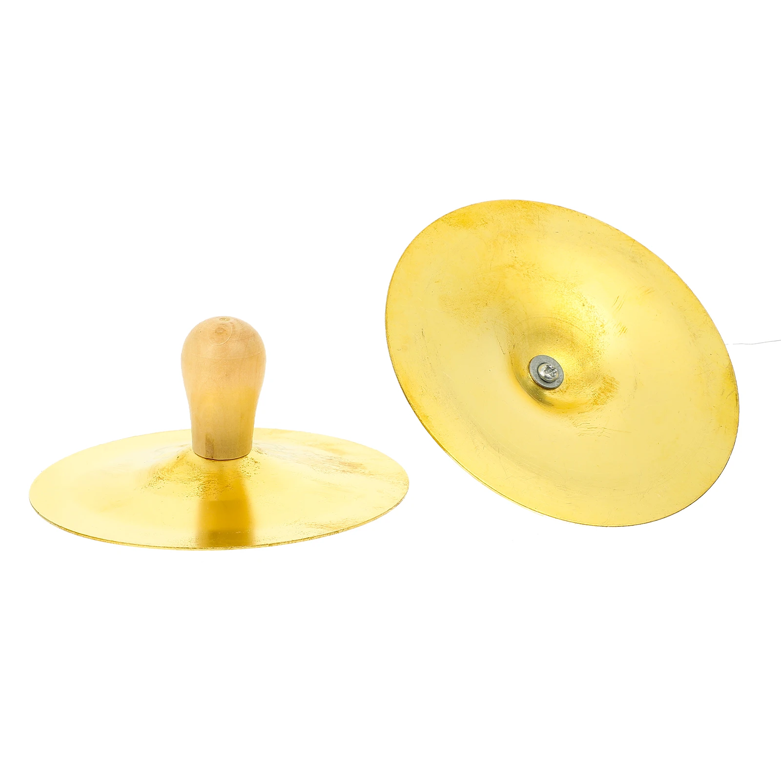 

2 Pcs Finger Cymbals Copper Percussion Instruments for Kids Belly Dance Small Hand Cymbals Wood Handle Children Toys