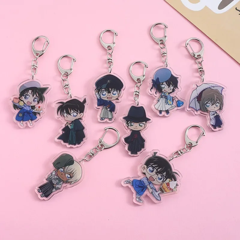 Anime Detective Conan Acrylic keychain accessaries Cartoon funny Bag Pendant Gift cute bag charm Keyring Friends Fans Gifts