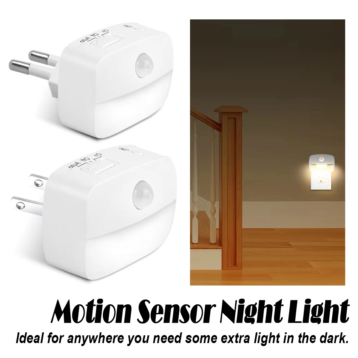 Portable Led Night Light Motion Sensor Lamp Bedroom Nightlight Us-plug Sleep Small Automatic-stairs Mini Night-light Automatic