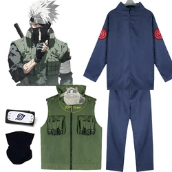 Hatake Kakashi Cosplay Costumes Anime Uniform Ninja Clothing Halloween Costume Set for Men Vest Top Pants Mask