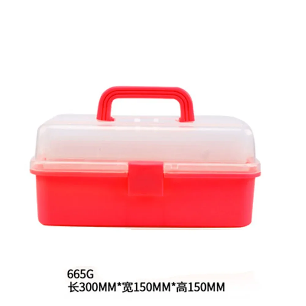 Three-Layer Transparent Plastic Tool Box Portable Large Small Household Multi-Function Manual Storage Box Art Box