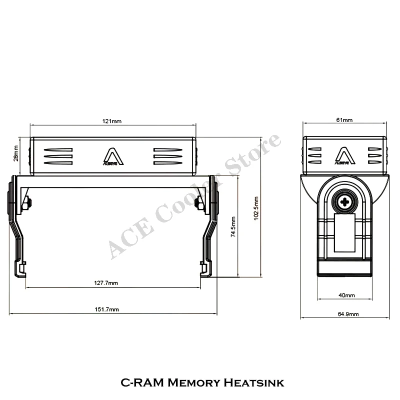 Alseye Memory Cooling Controller for DDR/DDR2/DDR3 /DDR4/DDR5 5V ARGB Synchronous Overclocking Temperature Control Dual Fans