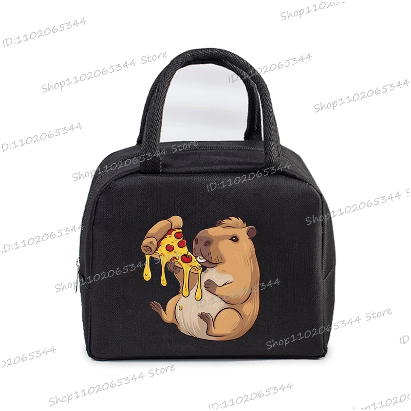 Insulated Lunch Bag Cartoon Pizza Capybara Series Insulation Bento Pack Women Men Cute Capybara Meal Pack Kids Bento Lunch Bags
