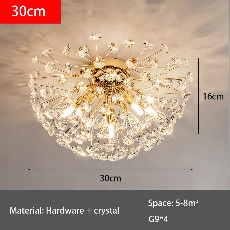 Imagem -06 - Luz de Teto Cristal Dente de Leão Criativo Sol Flor Luz Led Sala de Estar e Quarto Estudo Decoração Novo Estilo 2023