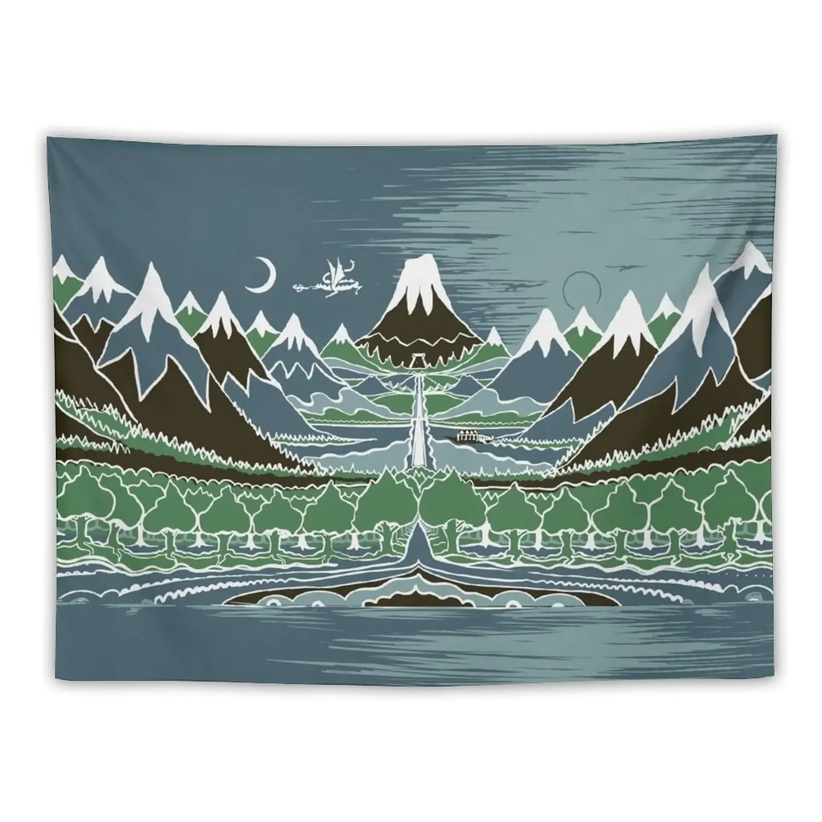 

Midnight Forest mountain path in the style of J.R.R.Tolkien Tapestry Home Decorations Luxury Living Room Decoration Tapestry