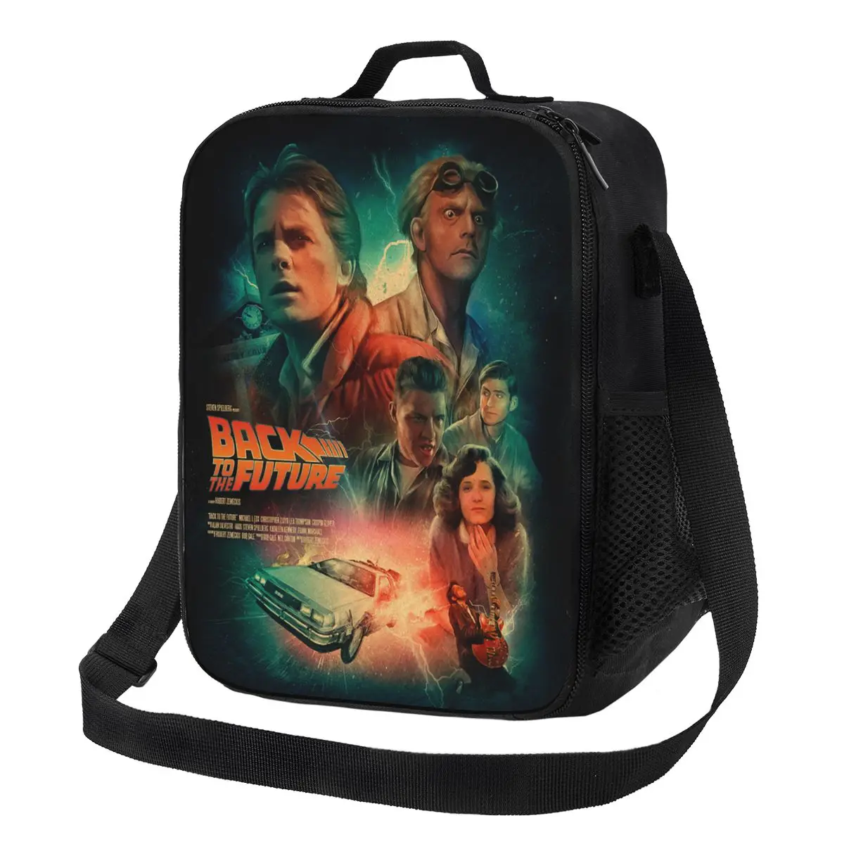 العودة إلى المستقبل أكياس الغداء المعزولة الحرارية النساء الخيال العلمي مغامرة ديلوريان فيلم المحمولة حاوية الغداء بينتو عبوة طعام #2