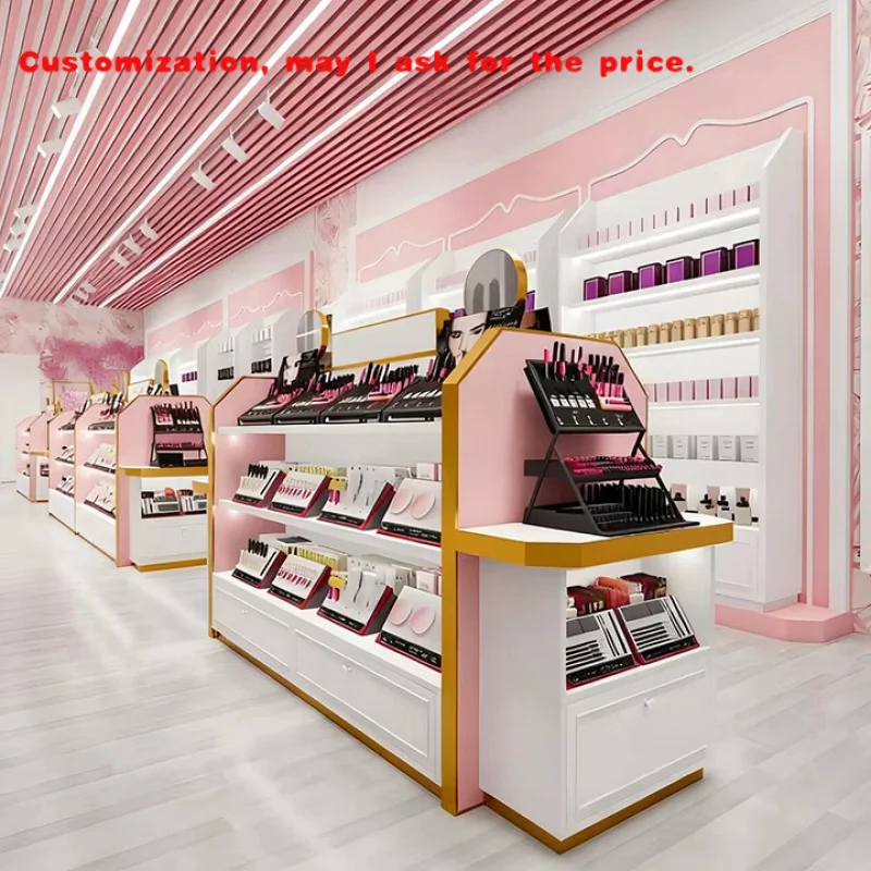 

custom.Factory-designed LED Lit Display Stand Cosmetics Stores Beauty Salons Customized Guide Counter Arm Shelf Waterproof F