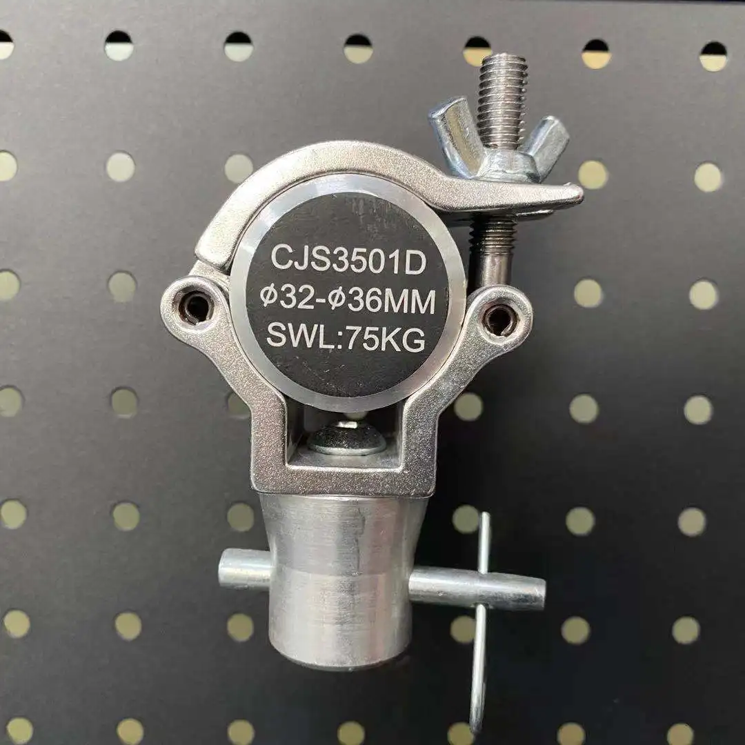 

5-Count Tube 32-35mm Load 75kg Pipe Clamp Truss Hook Aluminum Stage Lighting Clamp Hook JR Clamp With Half Connector