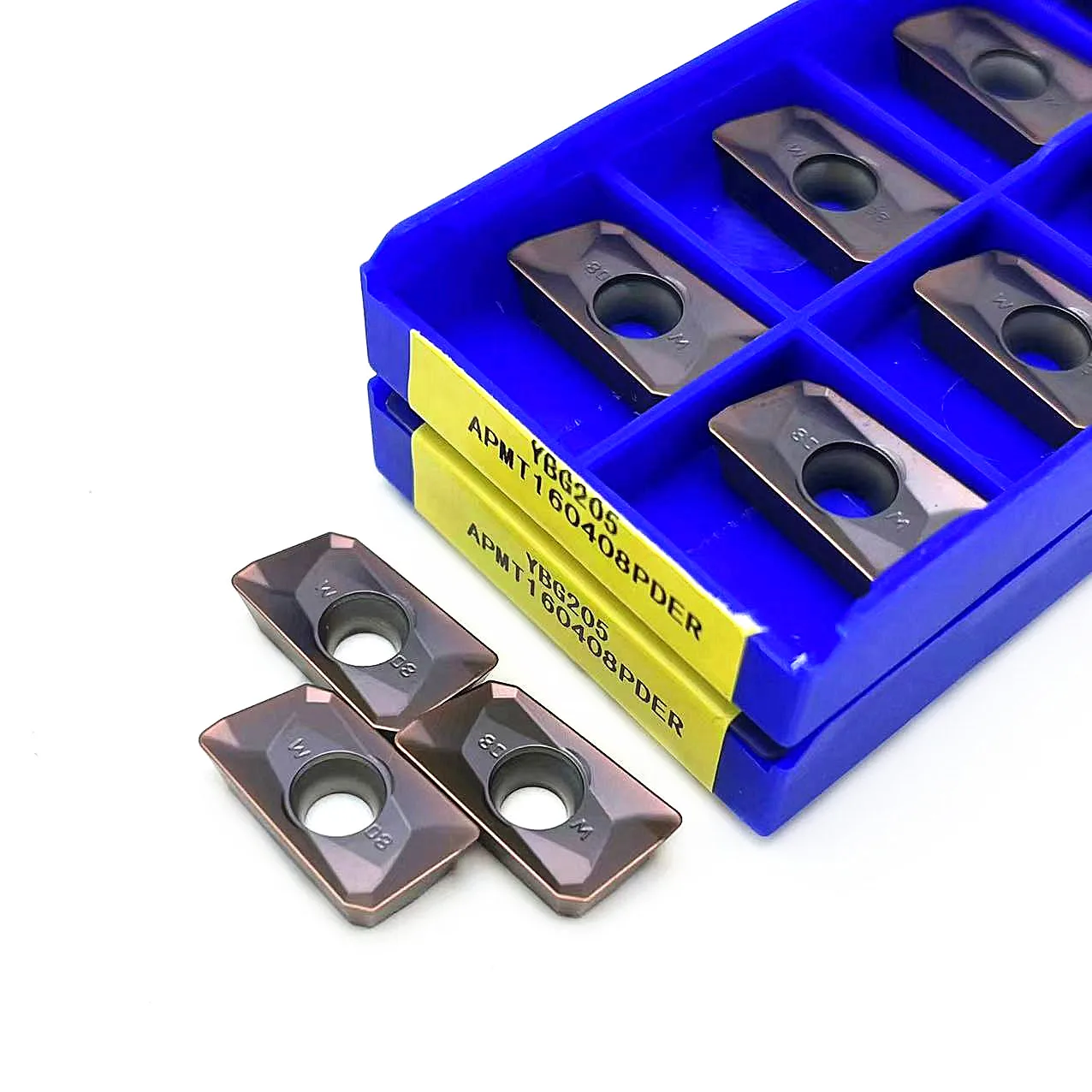 ที่บด YBG205คาร์ไบด์ APMT160408 APMT160408 YBG205สี่เหลี่ยมเครื่องมือทำดัชนี CNC สำหรับสเตนเลสสตีล