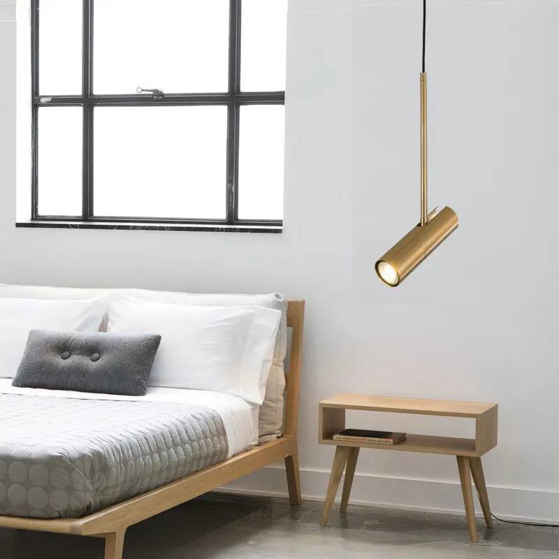 

Minimalist Nordic LED Spotlight Pendant Light Indoor Decoration Bedroom Reading Living room Chandeliers Pendant Lamp Black Gold