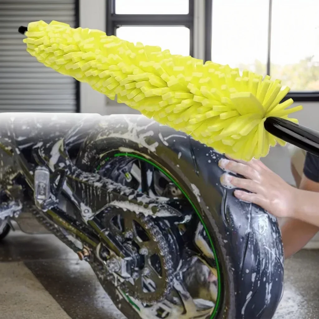 

Губчатая щетка 29 см с ручкой — обод колеса мотоцикла, автомобильный колпак и очиститель велосипеда (инструмент для автоматической детализации)