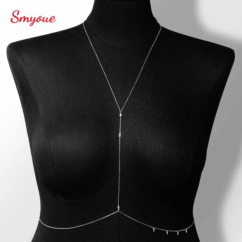 

Smyoue Marquise Cut Moissanite Lab Diamond Body Chain for Women Adjustable Sexy Body Jewelry 925 Sterling Silver Shiran Aloni