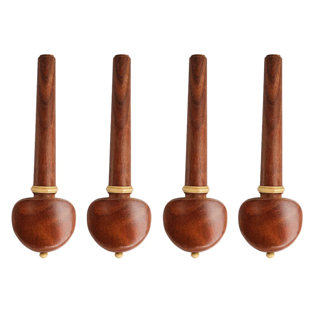 4Pcs Solid Rosewood Cello Pegs Set Vintage -Adjusting Thick Shaft Wooden Musical Instrument Accessories Enhance String