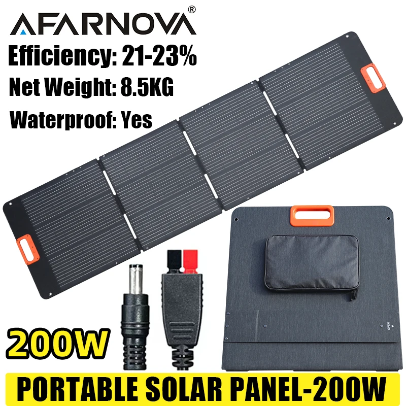 200W black Portable Solar Panel Power Bank Station Foldable Solar Panel Solar Charger IP65 Waterproof Solar Panel Power Backup